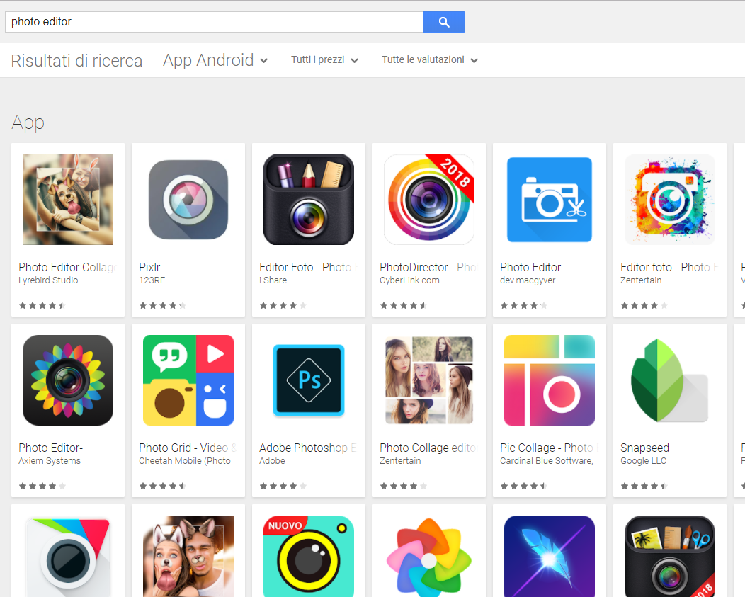 Migliori Foto Editor HD per Android